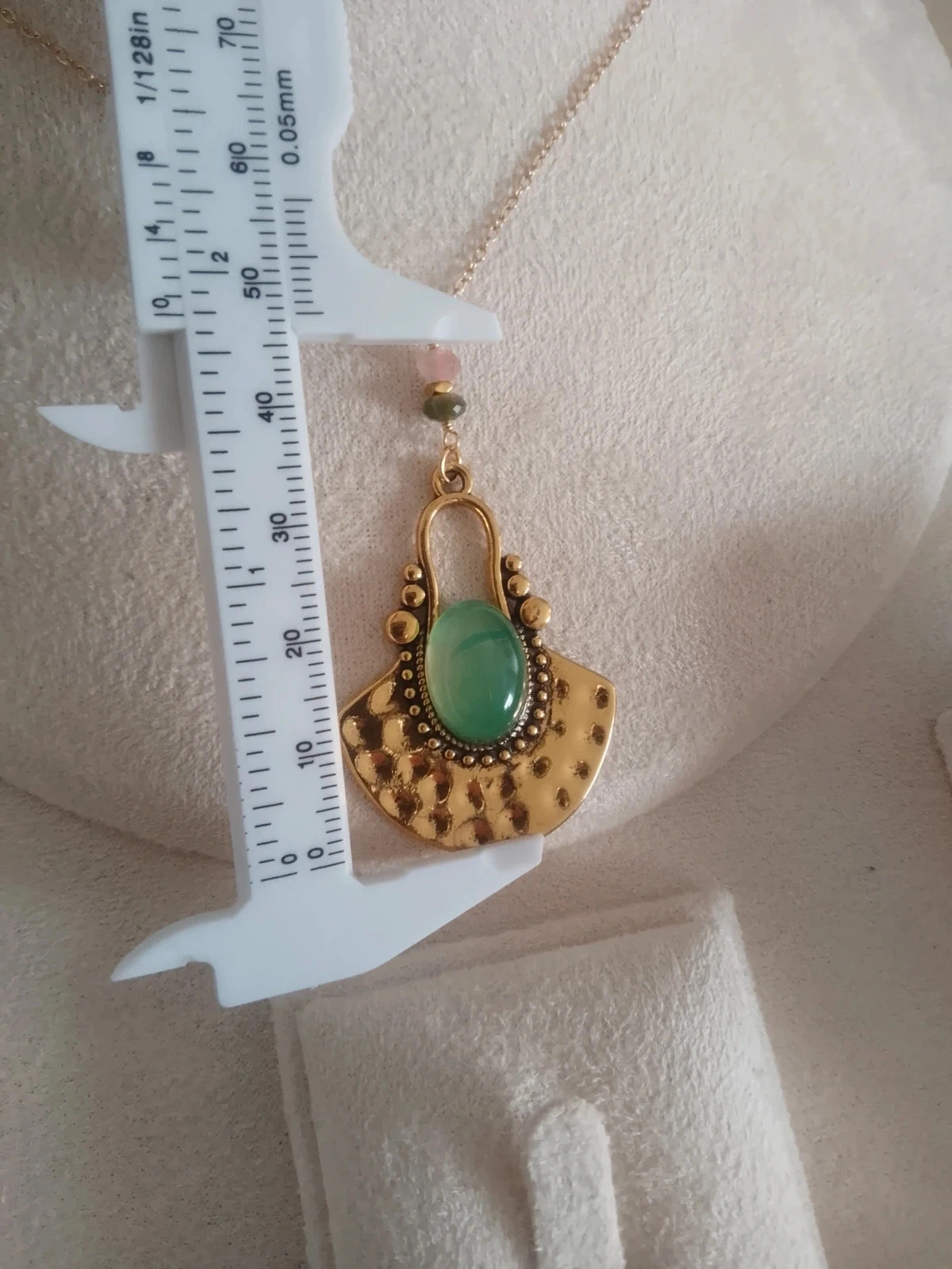 Collier pendentif avec pierre d'agate verte – photo 3